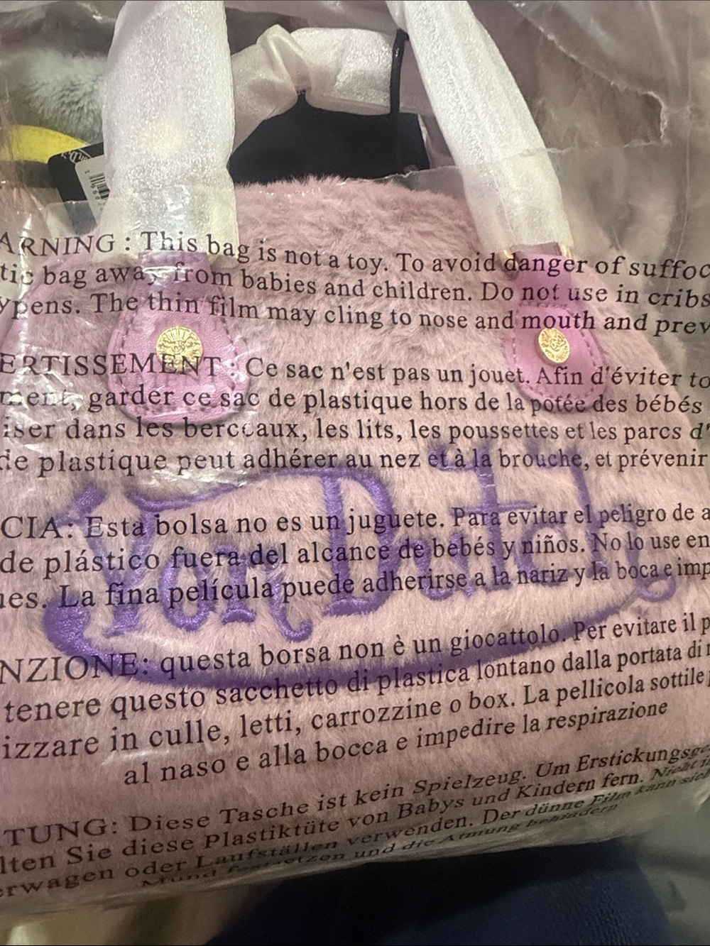 Von Dutch Lavender & Purple Fuzzy Dome Satchel - Picture 16 of 17